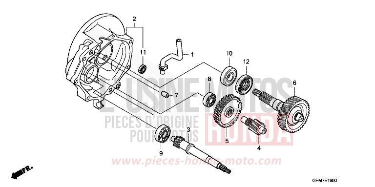 TRANSMISSION for NHX 110 COSMIC SILVER METALLIC (NHA19) from 2010